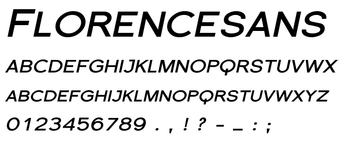 Florencesans SC Exp Bold Italic font